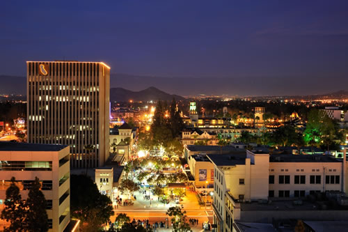 Aerial view of downtown Riverside